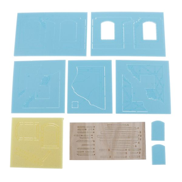 

1:35 diy military building model kits ruins house sand table accessories