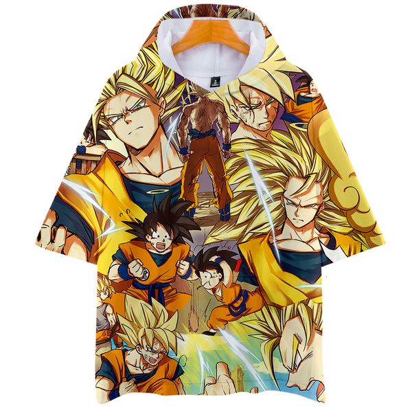 

carry 2019dragon seven dragon ball series 3d digital printing belt cap short sleeve shirt t shirts, Gray;blue