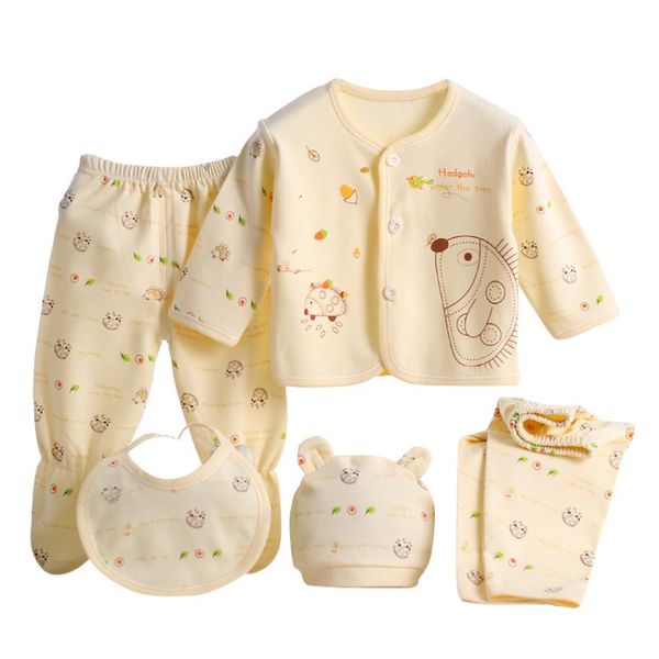 

0-3m 5pcs set newborn baby clothing set newborn baby clothing set brand baby boy girl clothes cotton cartoon underwear, White