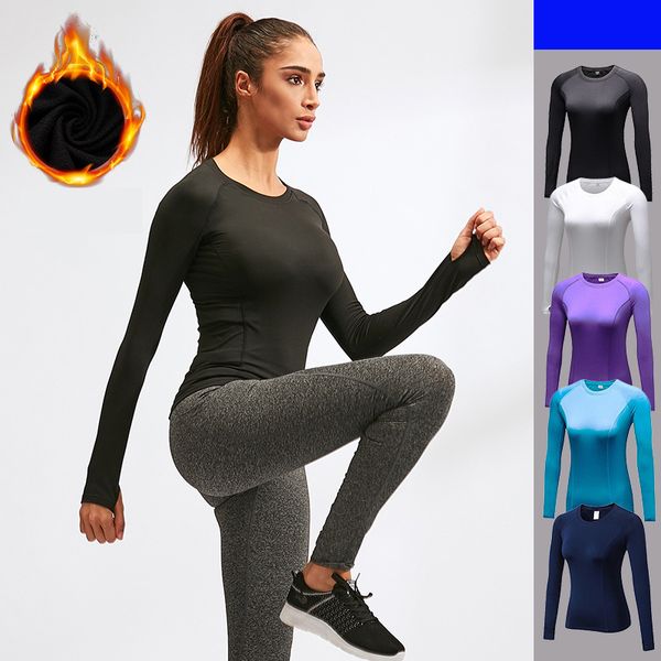 

jogging shirts warm women solid autumn winter tees female sport t shirt running active wear workout women black shirt, Black;blue