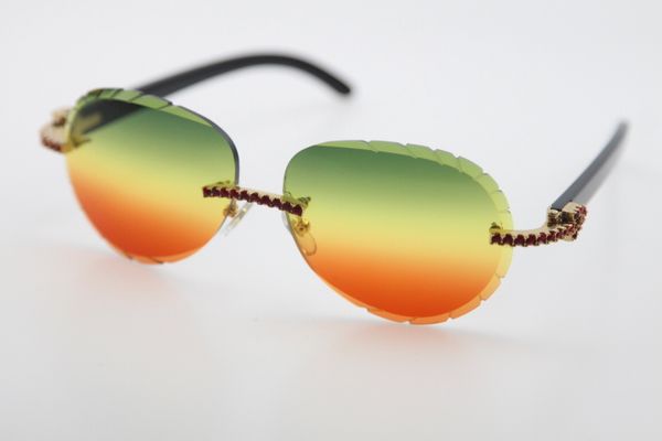 

wholesale rimless smaller big stones sunglasses 8200765 black buffalo horn glasses shield sunglasses oval optical, White;black