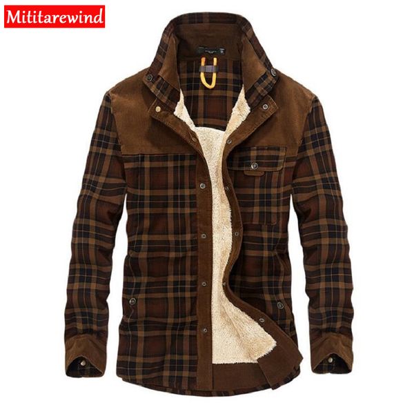 

winter shirt men thick warm shirts 100% wool fleece plaid long sleeves shirt men coat camisetas hombre size -xxxl, White;black