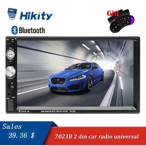 

hikity 2 din car radio 7" hd autoradio multimedia player 2din touch screen auto audio car stereo mp5 bluetooth usb tf fm camera