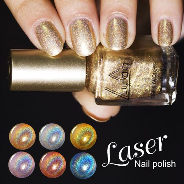 

6colors holographic nail polish glitter gel nail polish metal effect art long-lasting gorgeous laser