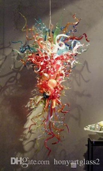 

modern chandelier lighting led bulbs 100% mouth blown borosilicate home decorations artistic multicolor hand blown glass chandelier light