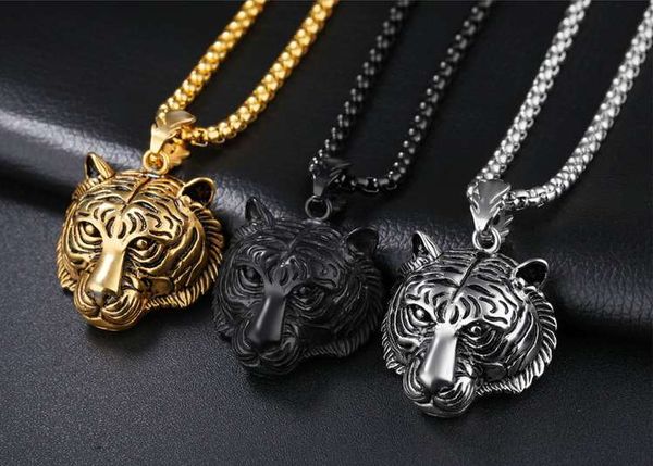 

tiger pendant necklaces men's miami cuban necklace full cz jewelry handmade rhinestones chain for men link chain new fashion, Silver