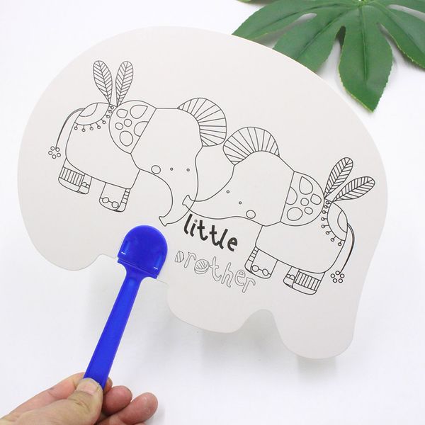

5 pcs diy paper fan white doodle tool art painting durable for children kids fp8 ap09