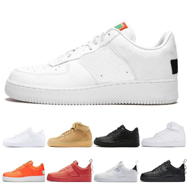 

New One 1 Dunk utility Running Shoes all Black White Men Women Sports Skateboarding High Low Cut Wheat Brown Trainers Sneakers 36-45