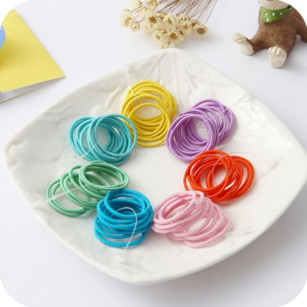 

chyko 10pcs / серия красочные полосы упругие волосы девушки мини кольцо волос tie gum детские резиновые ленты для волос ponytail держатель а, Slivery;white