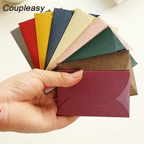 

100pcs/lot 6x9cm kraft paper envelopes mini vintage envelope greeting cards envelope cute retro envelopes 10 colors