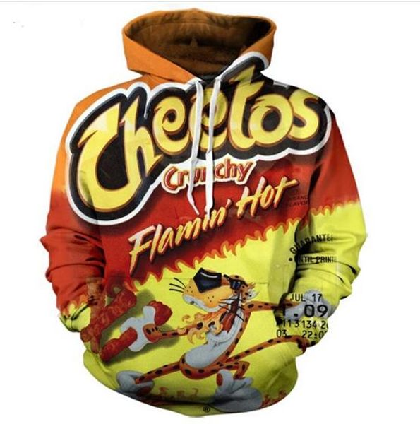 

flamin cheetos hoodie hoodies men women long sleeve all over printed pullover hoody casual 3d sweatshirt plus size lms06, Black