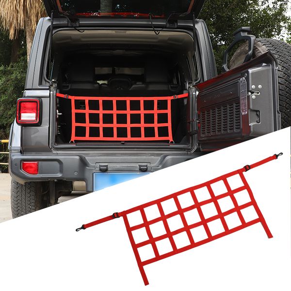 Rete bagagliaio posteriore Rete di isolamento per bagagliaio per auto Rete di carico per organizzatore bagagliaio per Jeep Wrangler JK JL 2007-2019293A