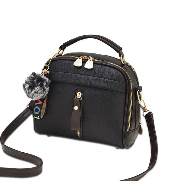 

fashion women handbag pu leather women messenger bags with ball toy female shoulder bags ladies party handbags 2020