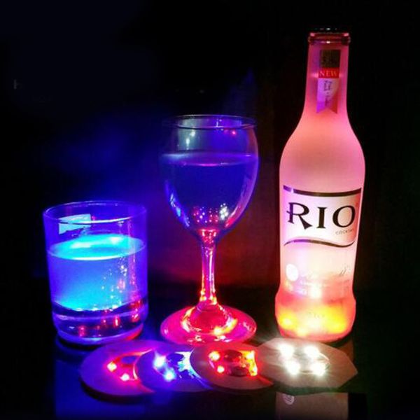 

LED бутылка наклейки Coaster Диски Светой бутылка вина Clear Кубок стекло наклейка 3M для