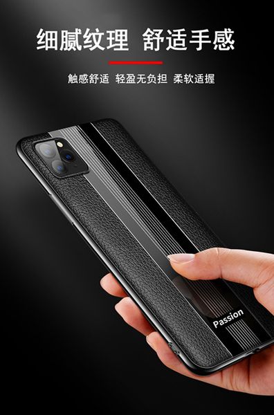 

the new suitable for apple iphone11pro luxury mobile phone shell imitation leather pattern tpu silicone soft shell iphone 11 pro max busines