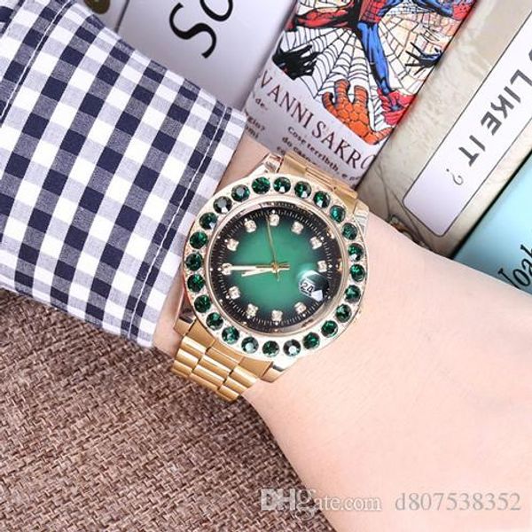 

40 мм автоматическая алмазная корона часы лучшие спортивные женские золотые часы качество кварцевые функции точное позиционирование кварцевы, Slivery;brown