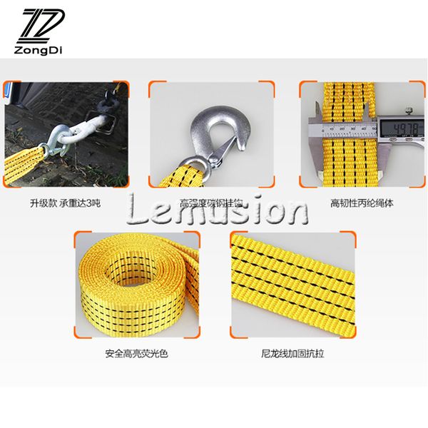 

1x car trailer rope 3 tons 3 meters for toyota c-hr corolla rav4 accord civic fit crv nissan qashqai juke almera 2017