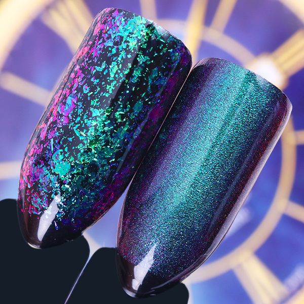 

born pretty chameleon nail polish 9ml gold violet galaxy glitter sunset glow sequins nail lacquer varnish (black base needed