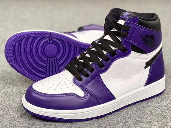 

Новый 1 Высокое ОГ судом фиолетовый Зеленая Сосновая мужчины ретро баскетбол обувь 555088 - 500 открытый спортивные кроссовки размер :США 7-12