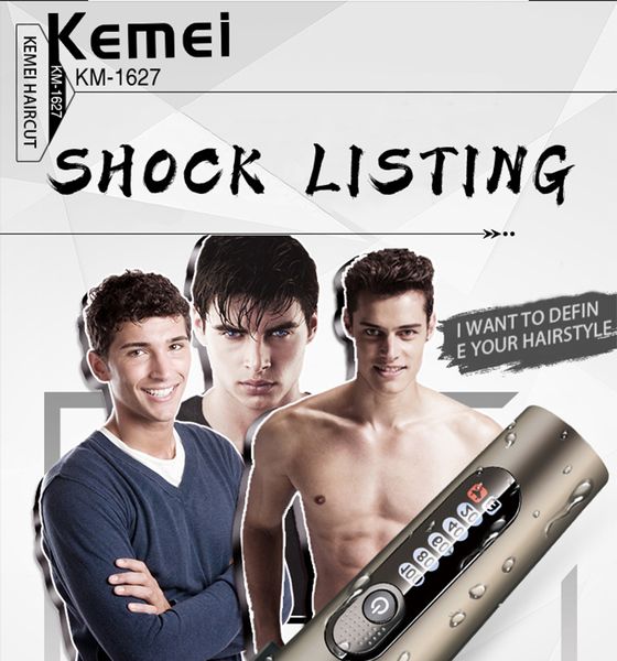 

kemei km-1627 rechargeable electric hair trimmers new style professional cordless professional grade hair clippers udrqq