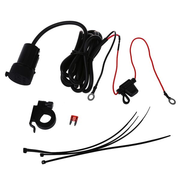 

5v 2.1a double usb charger adapter for moto motorcycle black [electronica