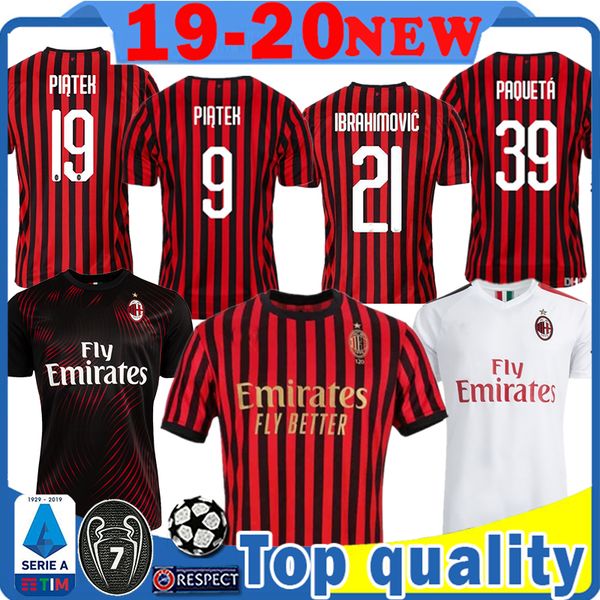 

ibrahimovic ac milan c 2020 12oth piatek football shirts 19 20 paqueta theo suso rebic camisa de futebol maillot men + kids kit, Black;yellow