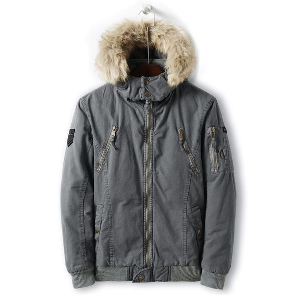 

2019 hooded winter men cotton coat, Black