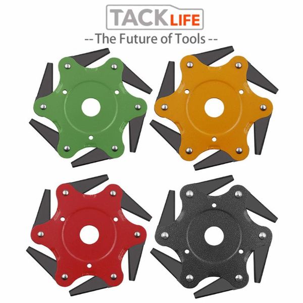 

tacklife 6 teeth brush cutter blade trimmer metal blades trimmer head 65mn garden grass head for lawn mower 4 colors