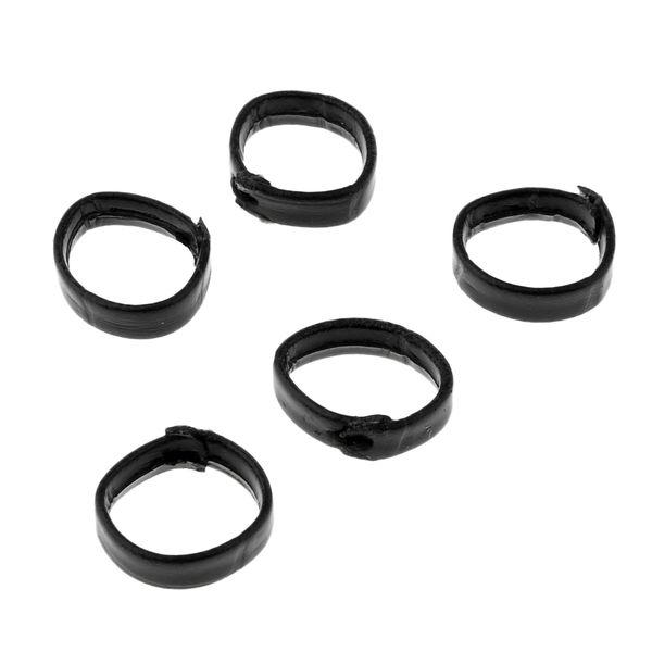 

5pcs pu leather replacement watch band loop keeper retainer secure rings, Black;brown