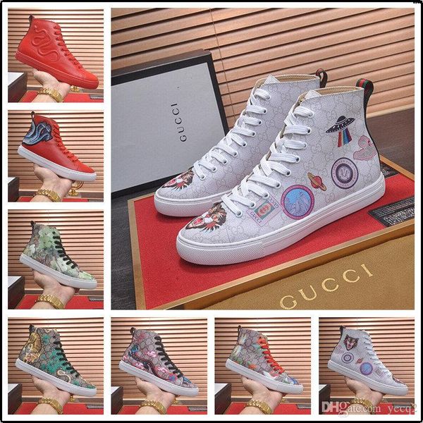 

20fw 2019 new casual classic white shoes men's high sports shoes fashion flat shoes leather teens luxury brands autumn tc0, Black