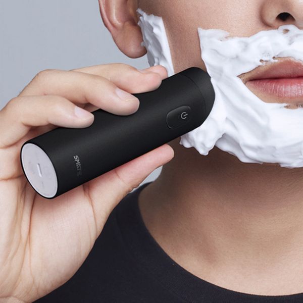 

smate electric shaver rechargeable turbine beard trimmer for men three-leaf tilting blade waterproof electric shaver