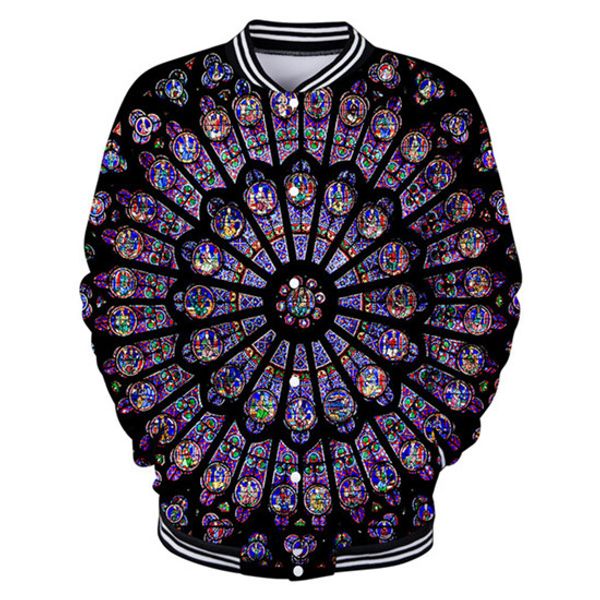 

fashion in memery of notre-dame de paris дизайнер 3d-принт рисунок с круглым вырезом куртки ins hot coats, Black;brown