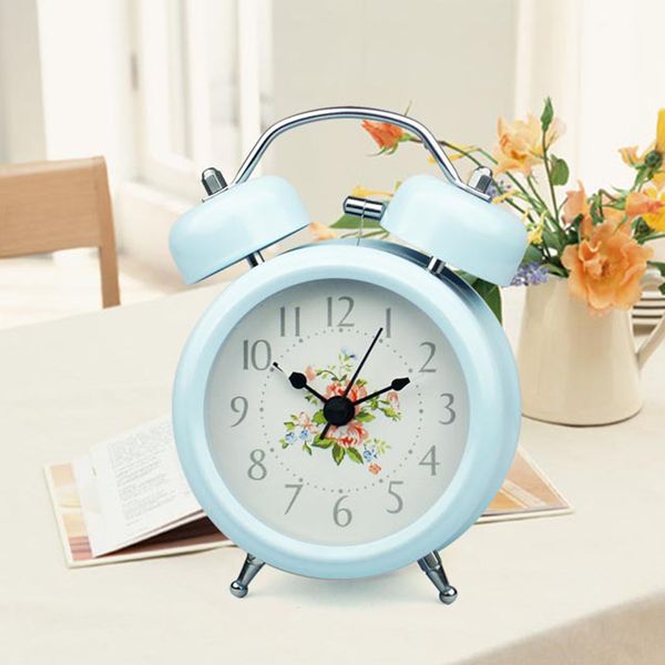 

lovely design deskalarm clock classic metal retro silent quartz home desk table watch