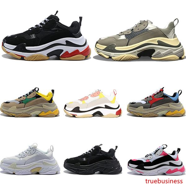 

fashion paris triple s casual dad shoes gym red blue beige green yellow grey triple black white men women sport designer sneakers
