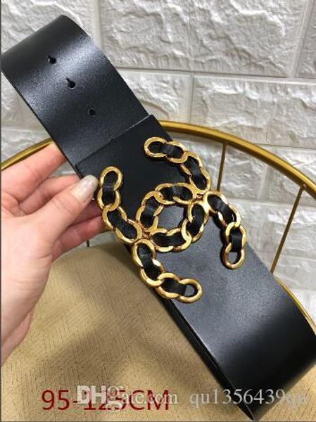

women's belt new women's fashion belt light buckle letter buckle belt width 7cm2020 qu1356439qu seller, Black;brown