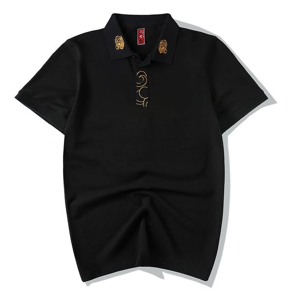 

plus size 4xl chinese style embroidery shirt men hip hop casual 2020 summer short sleeve shirts for men, White;black