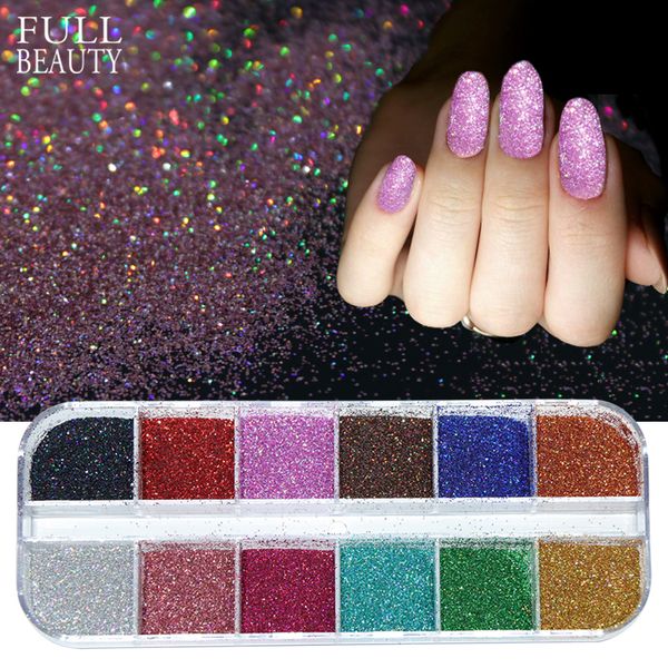 

full beauty 12 color nail glitter laser sequins for nail art holographic colorful shiny manicure tools decoration chl-2, Silver;gold