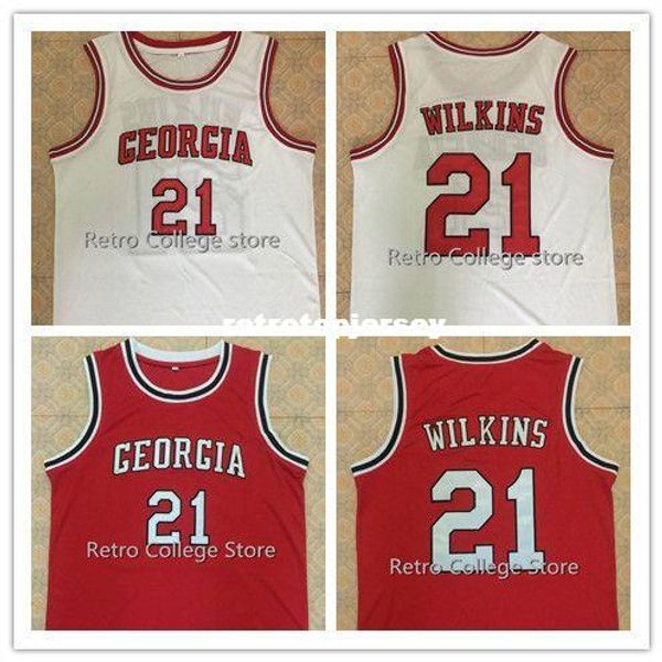 

высокое качество # 21 доминик уилкинс джорджия бульдоги баскетбол джерси вышитая вышивка всех размеров настройте любое имя и имя xs-6xl жиле, Black;blue