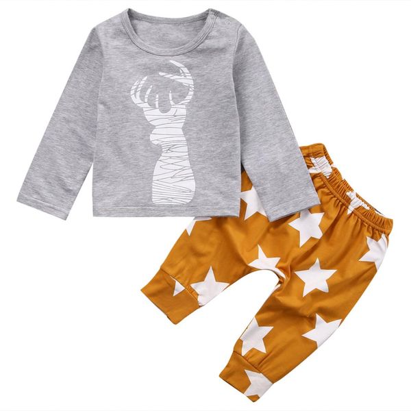

весна-осень-мальчики одежда комплект милый новорожденный мальчики дети олень футболка топ + длинные брюки комплект одежды комплект, White