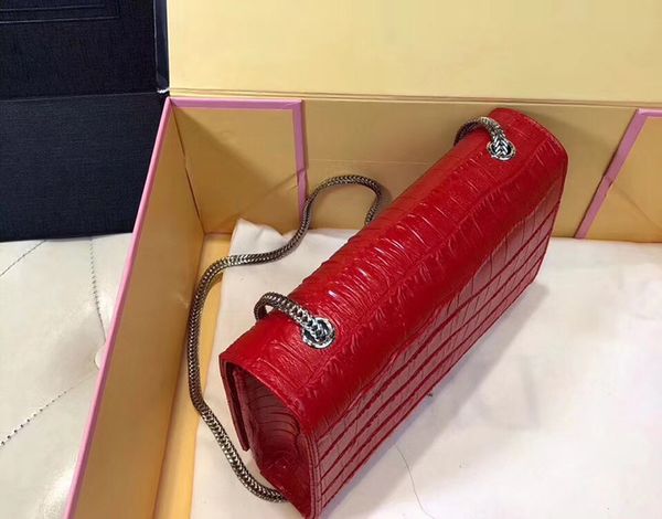 

women luxury handbags designer fashion purses crocodile pattern genuine cowhide original genuine leather shoulder bags crossbody chain bag