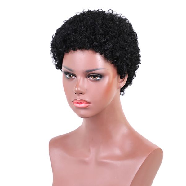

8inch afro wig fluffy curly real human hair women cosplay hairdressing tools