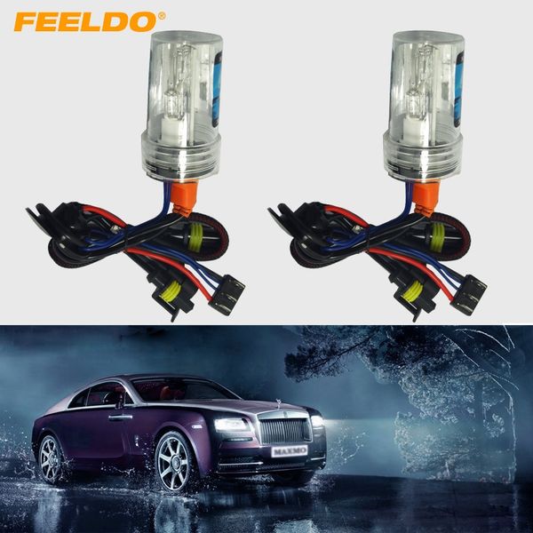 

feeldo 1 пара автомобилей 12v 35w h15 ксеноновые лампы hid с заменой галогенной лампы hid фары лампы 6000k #fd-2015