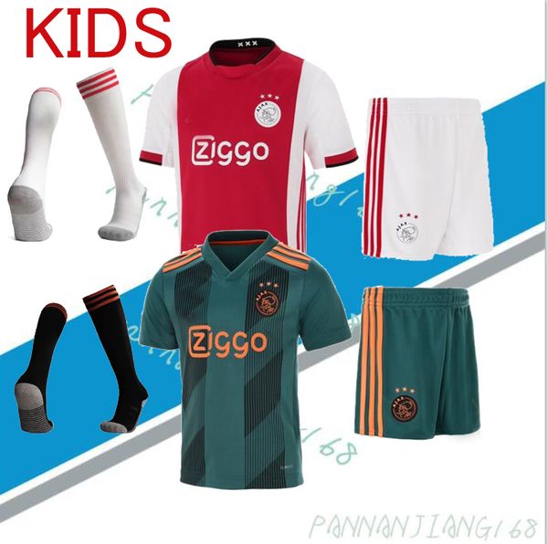 

2019 ajax home soccer jerseys neres, 7 away shirt ajax 19 20 #10 tadic #22 ziyech ajax kids football jerseys, Black;yellow