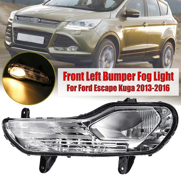 

car front fog light left front bumper fog light lamp assembly clear for escape kuga 2013-2016 led lens headlight