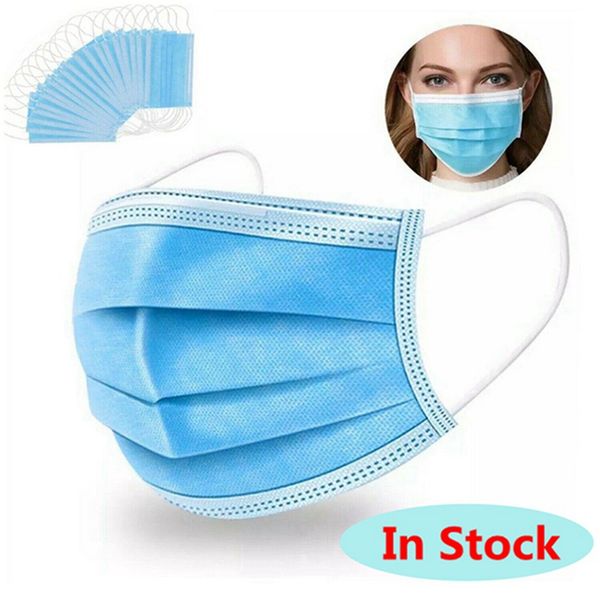 

disposable face mask 3 layer earloop masks 3ply non-woven disposable soft breathable anti dust protective masks in stock hha1202-2