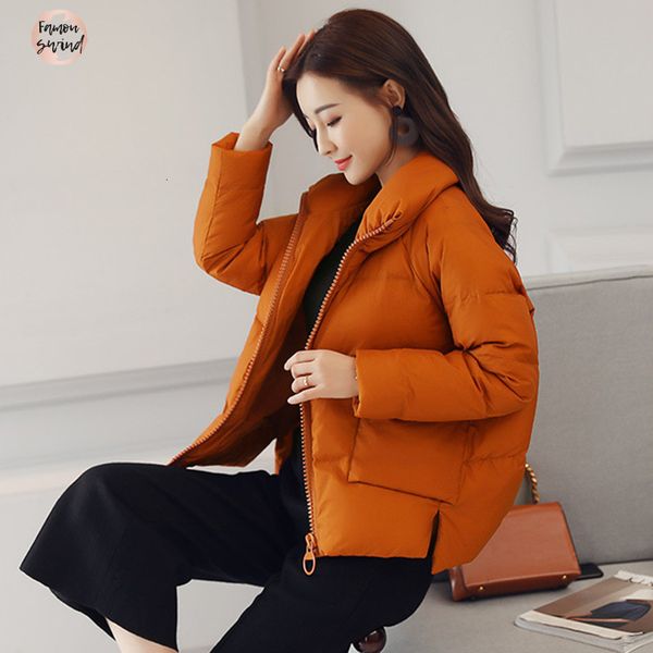 

тонкий stand причинной воротник теплой зимы куртка женщины вниз хлопок ватник девушка тонких толстые короткие женщины новая куртка пальто, Black