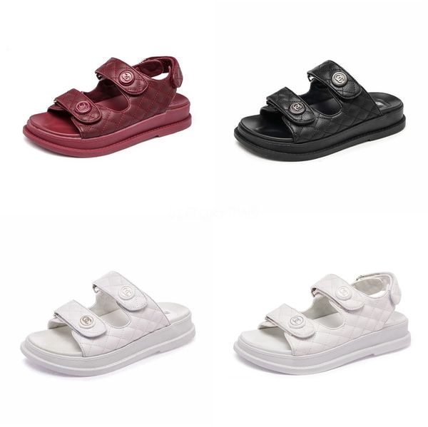 

wenyujh summer flat sandals women fashion rhinestone open toe buckle sandals wedding party women luxury 302, Black