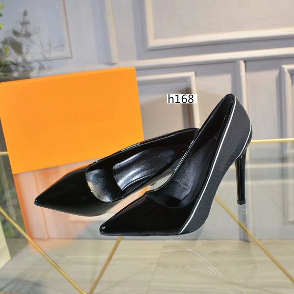 

popular brands classic women high heels patent leather platform designer dress shoes luxury wedding shoes size 37, Black