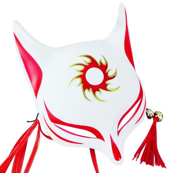 

pvc japanese fox mask demon kitsune cosplay full face hand painted masquerade
