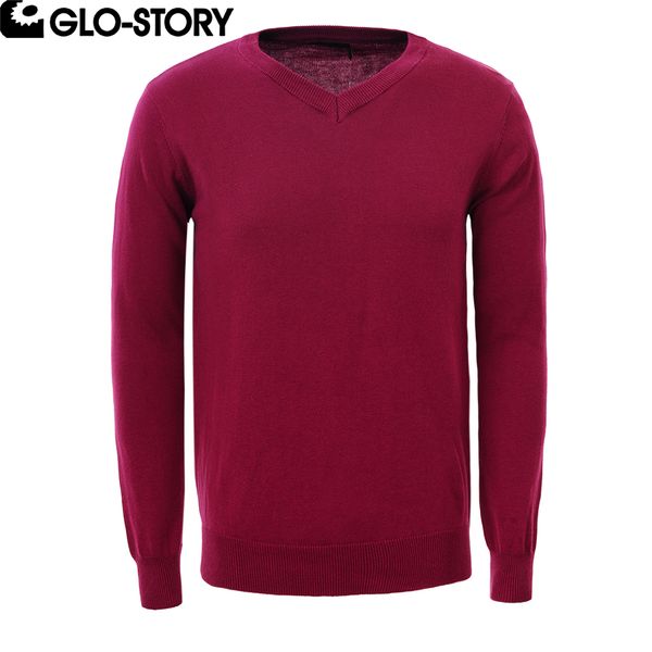

glo-story men's pullover sweaters men basic v-neck pull homme sweater mmy-3565, White;black